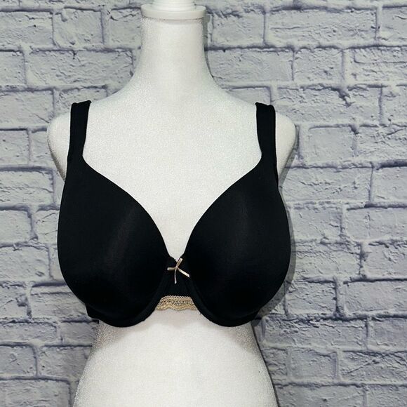 Cacique lightly lined full coverage black bra - Picture 1 of 8